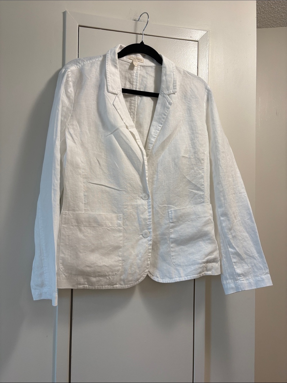 Eileen Fisher White Linen Blazer Jacket - Women